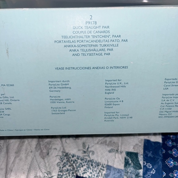 NIB! Partylite Duck Tealight Candle Holders Pastel Blue/Yellow Pair of 2 - Picture 5 of 5